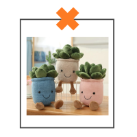 Kawaii knuffel plantje beige